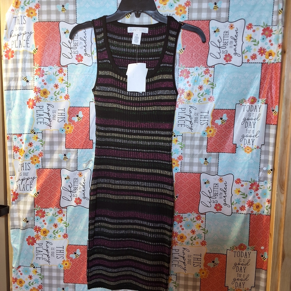 NWT PLANET GOLD METALLIC DRESS